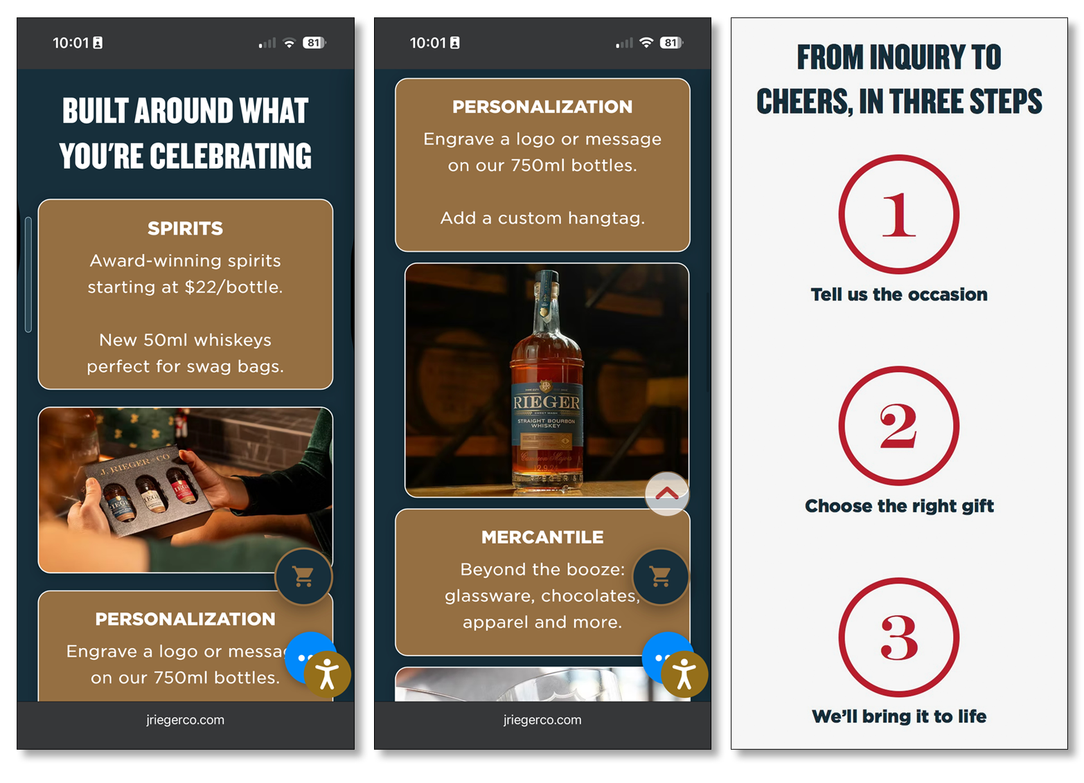 J. Rieger & Co: Landing Page: Corporate Gifting