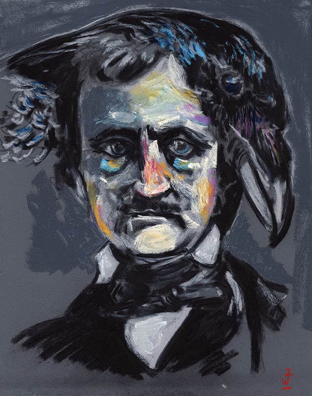 Demo: Edgar Allan Poe (Pastel on board)